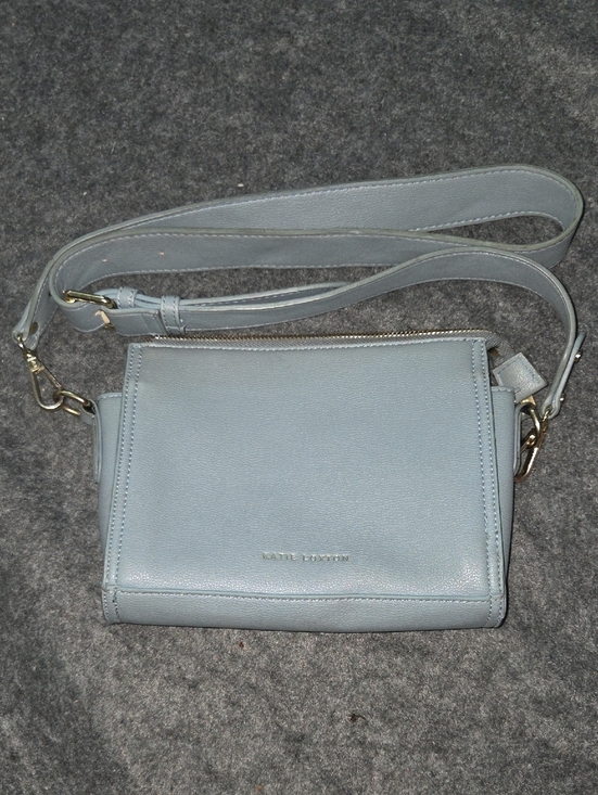 Katie Loxton Handbags - Kate Loxton Pebbled Leather Light Blue Crossbody Bag